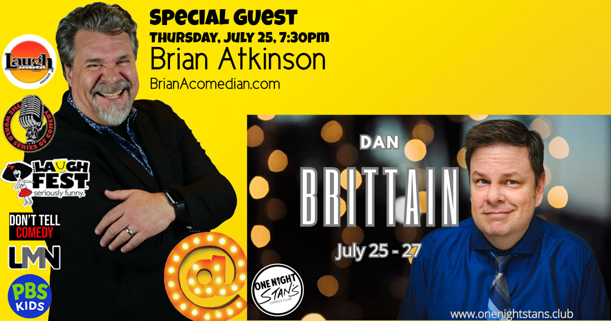 Brian Atkinson performs a guest spot with Dan Brittain headlining his first weekend at One Night Stan's Comedy Club in Waterford, MI on Thursday, July 25.